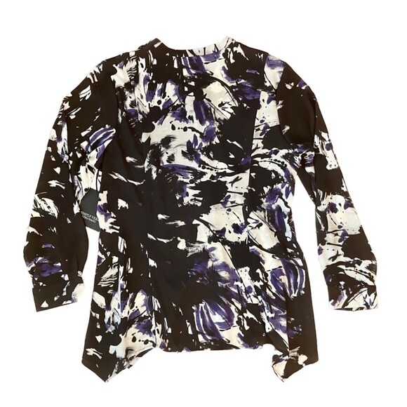 Simply Vera Vera Wang | NWT Petite Purple, Black, & White Button Down Top | PXL - Picture 2 of 9